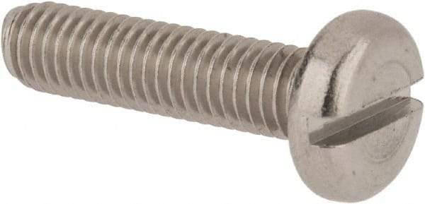 Value Collection - M5x0.80 Metric Coarse, 20mm Length Under Head Slotted Drive Machine Screw - Pan Head, Grade 18-8 & A2 Stainless Steel, Uncoated, Without Washer - USA Tool & Supply