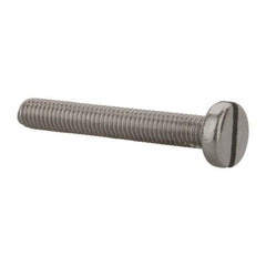 Value Collection - M5x0.80 Metric Coarse, 35mm Length Under Head Slotted Drive Machine Screw - Pan Head, Grade 18-8 & A2 Stainless Steel, Uncoated, Without Washer - USA Tool & Supply