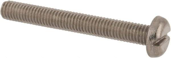 Value Collection - M5x0.80 Metric Coarse, 40mm Length Under Head Slotted Drive Machine Screw - Pan Head, Grade 18-8 & A2 Stainless Steel, Uncoated, Without Washer - USA Tool & Supply