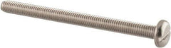 Value Collection - M5x0.80 Metric Coarse, 65mm Length Under Head Slotted Drive Machine Screw - Pan Head, Grade 18-8 & A2 Stainless Steel, Uncoated, Without Washer - USA Tool & Supply