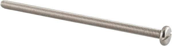 Value Collection - M5x0.80 Metric Coarse, 100mm Length Under Head Slotted Drive Machine Screw - Pan Head, Grade 18-8 & A2 Stainless Steel, Uncoated, Without Washer - USA Tool & Supply