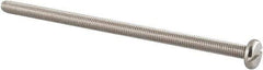 Value Collection - M5x0.80 Metric Coarse, 100mm Length Under Head Slotted Drive Machine Screw - Pan Head, Grade 18-8 & A2 Stainless Steel, Uncoated, Without Washer - USA Tool & Supply