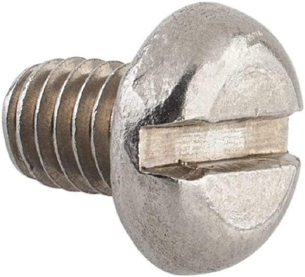 Value Collection - M6x1.00 Metric Coarse, 8mm Length Under Head Slotted Drive Machine Screw - Pan Head, Grade 18-8 & A2 Stainless Steel, Uncoated, Without Washer - USA Tool & Supply