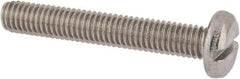 Value Collection - M6x1.00 Metric Coarse, 40mm Length Under Head Slotted Drive Machine Screw - Pan Head, Grade 18-8 & A2 Stainless Steel, Uncoated, Without Washer - USA Tool & Supply