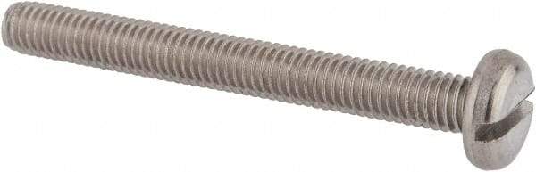 Value Collection - M6x1.00 Metric Coarse, 55mm Length Under Head Slotted Drive Machine Screw - Pan Head, Grade 18-8 & A2 Stainless Steel, Uncoated, Without Washer - USA Tool & Supply