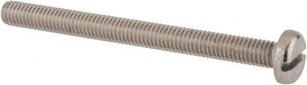 Value Collection - M6x1.00 Metric Coarse, 70mm Length Under Head Slotted Drive Machine Screw - Pan Head, Grade 18-8 & A2 Stainless Steel, Uncoated, Without Washer - USA Tool & Supply