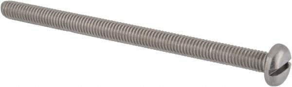 Value Collection - M6x1.00 Metric Coarse, 90mm Length Under Head Slotted Drive Machine Screw - Pan Head, Grade 18-8 & A2 Stainless Steel, Uncoated, Without Washer - USA Tool & Supply
