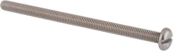 Value Collection - M6x1.00 Metric Coarse, 100mm Length Under Head Slotted Drive Machine Screw - Pan Head, Grade 18-8 & A2 Stainless Steel, Uncoated, Without Washer - USA Tool & Supply
