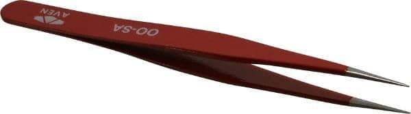 Aven - 4-3/4" OAL OO-SA Color Coded Precision Tweezers - Stainless Steel, OO-SA Pattern - USA Tool & Supply