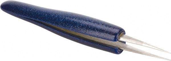 Aven - 4-1/4" OAL 3C-SA Ergonomic Cushion Grip Tweezers - Straight, Pointed, Sharp Tips - USA Tool & Supply