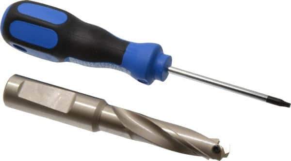 Guhring - 0.512 to 17/32" Diam, 42.9mm Max Depth, 5/8" Shank Diam, 63mm Flute, Replaceable Tip Drill - HT 800 WP Insert, Series 4107 - USA Tool & Supply