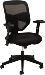 Basyx - 41-1/2" High High Back Chair - 29" Wide x 36" Deep, Padded Mesh Seat, Black - USA Tool & Supply