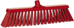 Vikan - 20" Heavy Duty Synthetic Push Broom - 4.3" Bristle Length, Plastic Block, European Threaded Handle Connection - USA Tool & Supply