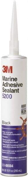 3M - 12.8 oz Cartridge Black Polyurethane Marine Adhesive Sealant - 190°F Max Operating Temp, 48 hr Tack Free Dry Time - USA Tool & Supply