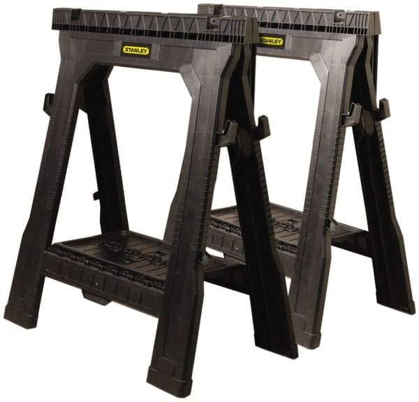 Stanley - Folding Sawhorse - 1" Long x 27.3" Wide x 32" High, Twin Pack - USA Tool & Supply