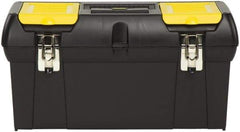 Stanley - 2 Compartment 1 Tray Tool Box - 23-1/2" Wide x 11-3/8" Deep x 10-7/8" High, Polypropylene Resin, Black - USA Tool & Supply