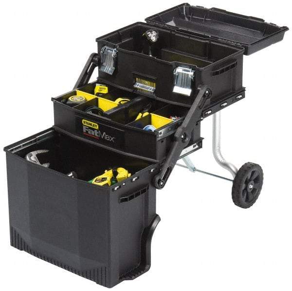 Stanley - 22 Lb Capacity 4-in-1 Mobile Workstation - 11.1111" Wide x 21-1/4" Deep x 28-2/3" High, Structural Foam, Black - USA Tool & Supply