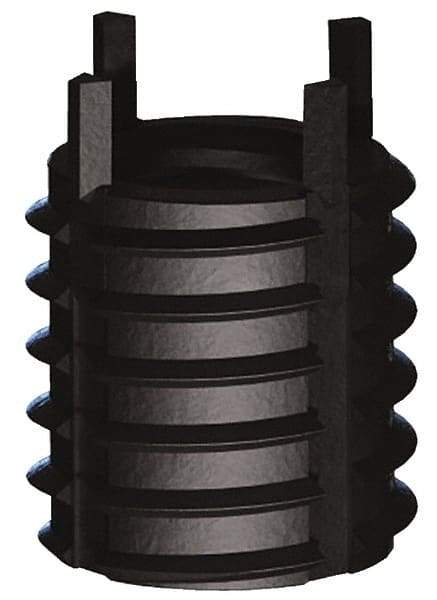 Jergens - 1/2-13 Internal, 3/4-16 External, UNC, 5/8" Insert Length, Heavy Duty Keylocking Thread Inserts - Carbon Steel, Zinc Phosphate Finish, Grade C1215, 2B Internal Class of Fit, 2A External Class of Fit, Use Tool 215-064706 - Exact Industrial Supply