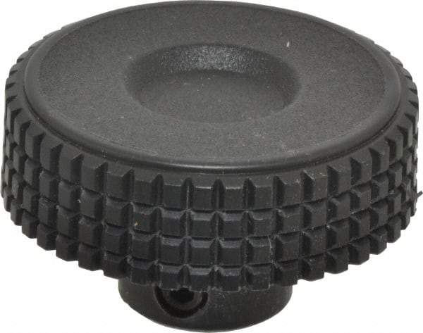 Elesa - 1.57" Head, Knurled Knob - Plain Hole with Set Screw, Plastic - USA Tool & Supply