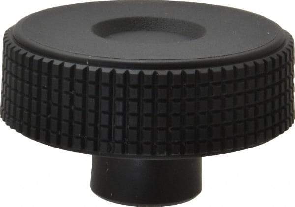 Elesa - 2.36" Head, Knurled Knob - Plain Hole with Set Screw, Plastic - USA Tool & Supply