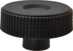 Elesa - 2.36" Head, Knurled Knob - Plain Hole with Set Screw, Plastic - USA Tool & Supply