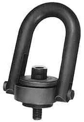Jergens - 11,000 Lb Load Capacity Safety Engineered Center Pull Hoist Ring - M36 x 4.0 Thread, 68mm Thread Length, Alloy Steel, Black Oxide Finish - USA Tool & Supply