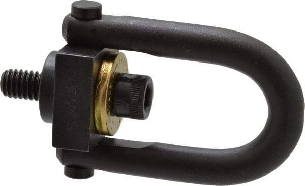 Jergens - 800 Lb Load Capacity Safety Engineered Center Pull Hoist Ring - 7 Ft/Lb Torque, 5/16 - 18 Thread, 4140 Alloy Steel, Black Oxide Finish - USA Tool & Supply