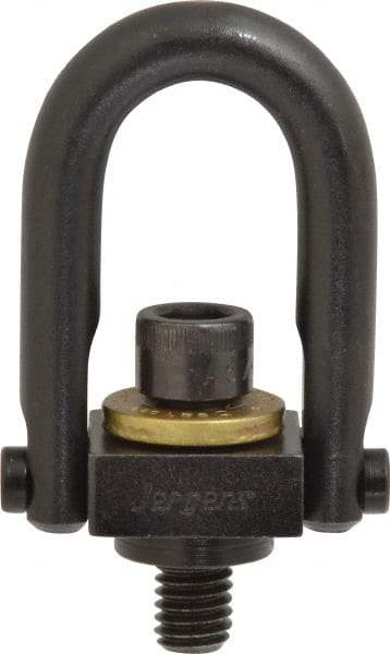 Jergens - 1,000 Lb Load Capacity Safety Engineered Center Pull Hoist Ring - 12 Ft/Lb Torque, 3/8 - 16 Thread, 4140 Alloy Steel, Black Oxide Finish - USA Tool & Supply