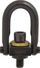 Jergens - 1,000 Lb Load Capacity Safety Engineered Center Pull Hoist Ring - 12 Ft/Lb Torque, 3/8 - 16 Thread, 4140 Alloy Steel, Black Oxide Finish - USA Tool & Supply