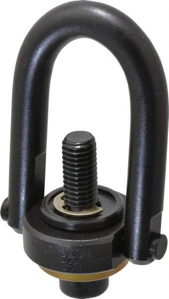 Jergens - 2,500 Lb Load Capacity Safety Engineered Center Pull Hoist Ring - 28 Ft/Lb Torque, 1/2 - 13 Thread, 4140 Alloy Steel, Black Oxide Finish - USA Tool & Supply