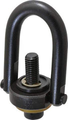 Jergens - 2,500 Lb Load Capacity Safety Engineered Center Pull Hoist Ring - 28 Ft/Lb Torque, 1/2 - 13 Thread, 4140 Alloy Steel, Black Oxide Finish - USA Tool & Supply