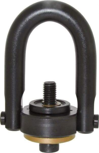 Jergens - 2,500 Lb Load Capacity Safety Engineered Center Pull Hoist Ring - 28 Ft/Lb Torque, 1/2 - 13 Thread, 4140 Alloy Steel, Black Oxide Finish - USA Tool & Supply