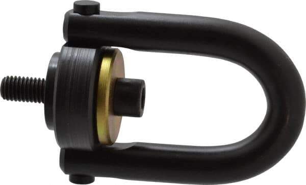 Jergens - 2,500 Lb Load Capacity Safety Engineered Center Pull Hoist Ring - 28 Ft/Lb Torque, 1/2 - 13 Thread, 4140 Alloy Steel, Black Oxide Finish - USA Tool & Supply