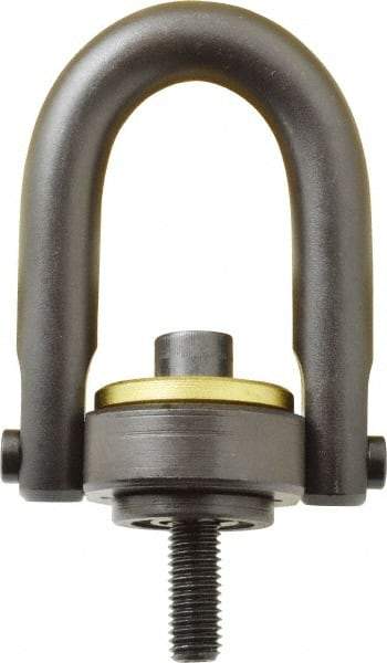 Jergens - 2,500 Lb Load Capacity Safety Engineered Center Pull Hoist Ring - 28 Ft/Lb Torque, 1/2 - 13 Thread, 4140 Alloy Steel, Black Oxide Finish - USA Tool & Supply