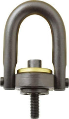 Jergens - 2,500 Lb Load Capacity Safety Engineered Center Pull Hoist Ring - 28 Ft/Lb Torque, 1/2 - 13 Thread, 4140 Alloy Steel, Black Oxide Finish - USA Tool & Supply