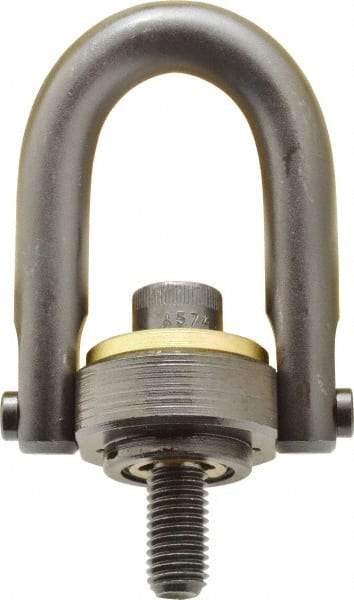 Jergens - 4,000 Lb Load Capacity Safety Engineered Center Pull Hoist Ring - 60 Ft/Lb Torque, 5/8 - 11 Thread, 4140 Alloy Steel, Black Oxide Finish - USA Tool & Supply