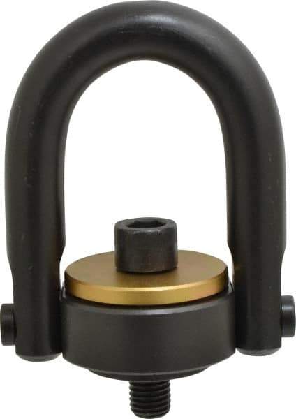 Jergens - 7,000 Lb Load Capacity Safety Engineered Center Pull Hoist Ring - 100 Ft/Lb Torque, 3/4 - 10 Thread, 4140 Alloy Steel, Black Oxide Finish - USA Tool & Supply