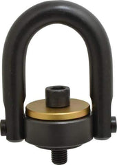 Jergens - 7,000 Lb Load Capacity Safety Engineered Center Pull Hoist Ring - 100 Ft/Lb Torque, 3/4 - 10 Thread, 4140 Alloy Steel, Black Oxide Finish - USA Tool & Supply