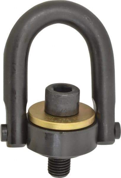 Jergens - 10,000 Lb Load Capacity Safety Engineered Center Pull Hoist Ring - 230 Ft/Lb Torque, 1-8 Thread, 4140 Alloy Steel, Black Oxide Finish - USA Tool & Supply