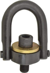 Jergens - 10,000 Lb Load Capacity Safety Engineered Center Pull Hoist Ring - 230 Ft/Lb Torque, 1-8 Thread, 4140 Alloy Steel, Black Oxide Finish - USA Tool & Supply