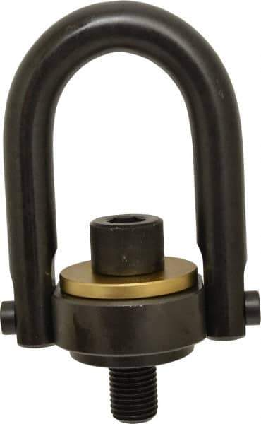 Jergens - 15,000 Lb Load Capacity Safety Engineered Center Pull Hoist Ring - 470 Ft/Lb Torque, 1-1/4 - 7 Thread, 4140 Alloy Steel, Black Oxide Finish - USA Tool & Supply
