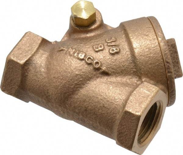 NIBCO - 3/8" Bronze Check Valve - Y-Pattern, FNPT x FNPT, 200 WOG - USA Tool & Supply