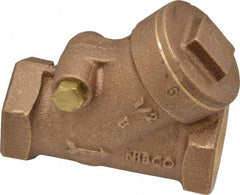 NIBCO - 1/2" Bronze Check Valve - Y-Pattern, FNPT x FNPT, 200 WOG - USA Tool & Supply