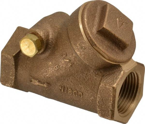 NIBCO - 3/4" Bronze Check Valve - Y-Pattern, FNPT x FNPT, 200 WOG - USA Tool & Supply