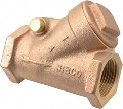 NIBCO - 1" Bronze Check Valve - Y-Pattern, FNPT x FNPT, 200 WOG - USA Tool & Supply
