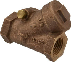 NIBCO - 1/2" Bronze Check Valve - Y-Pattern, FNPT x FNPT, 200 WOG - USA Tool & Supply