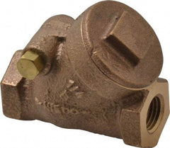 NIBCO - 1/4" Bronze Check Valve - Y-Pattern, FNPT x FNPT, 200 WOG - USA Tool & Supply