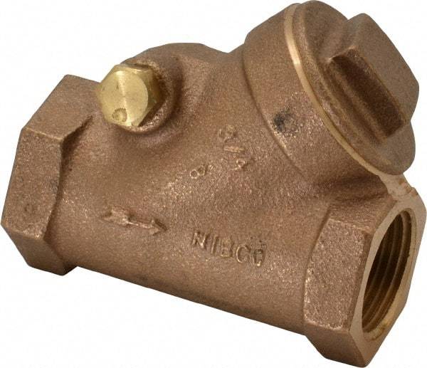 NIBCO - 3/4" Bronze Check Valve - Y-Pattern, FNPT x FNPT, 200 WOG - USA Tool & Supply