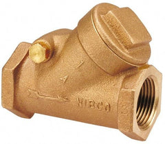 NIBCO - 1/2" Bronze Check Valve - Y-Pattern, FNPT x FNPT, 200 WOG - USA Tool & Supply