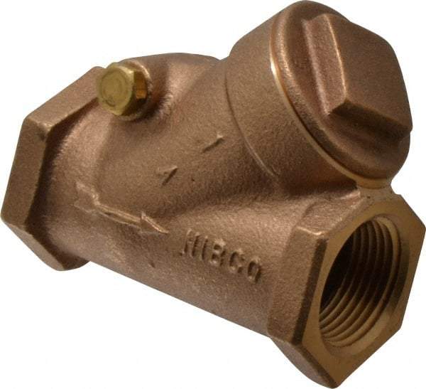 NIBCO - 1" Bronze Check Valve - Y-Pattern, FNPT x FNPT, 200 WOG - USA Tool & Supply